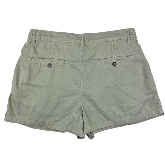 Free People Billie Chino Olive Green Pleated Shorts - Size 12 - Picture 4 of 6